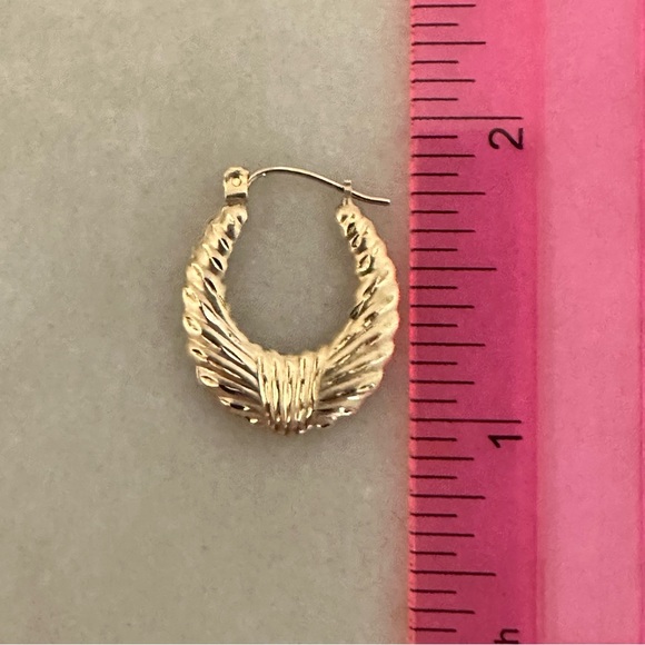 10k Solid Gold Hoop Earrings - Picture 10 of 15